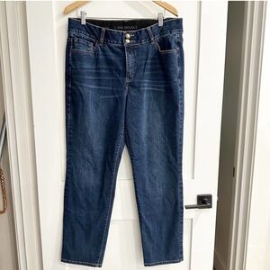 Lane Bryant Blue High Rise Straight Stretchy Waistband sz 18S